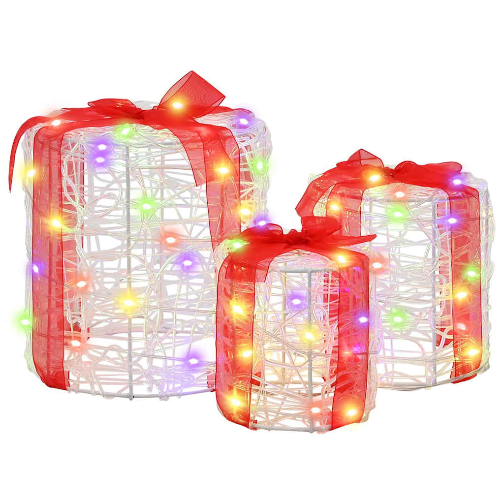 Geschenkbox Dekoration 3 pcs Bunt 20 x 20 x 21 cm Acryl
