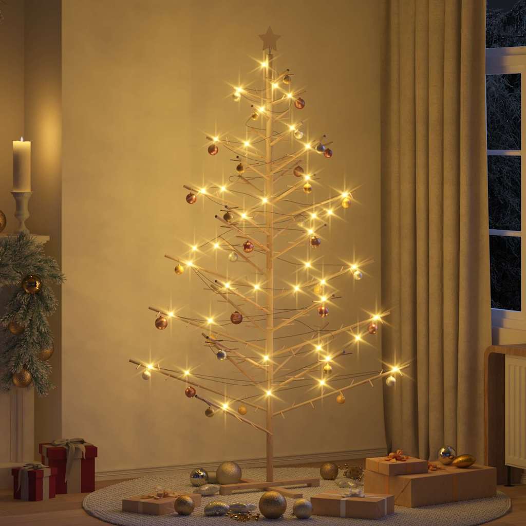 Holz Weihnachtsbaum mit Ständer Natur 210 cm Massivholz Kiefer