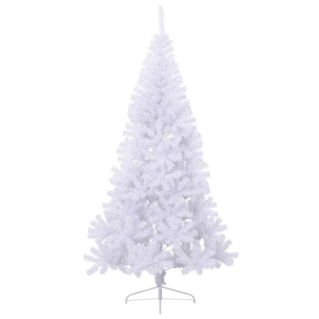 Künstlicher Halb-Weihnachtsbaum mit Ständer Weiß 180 cm PVC