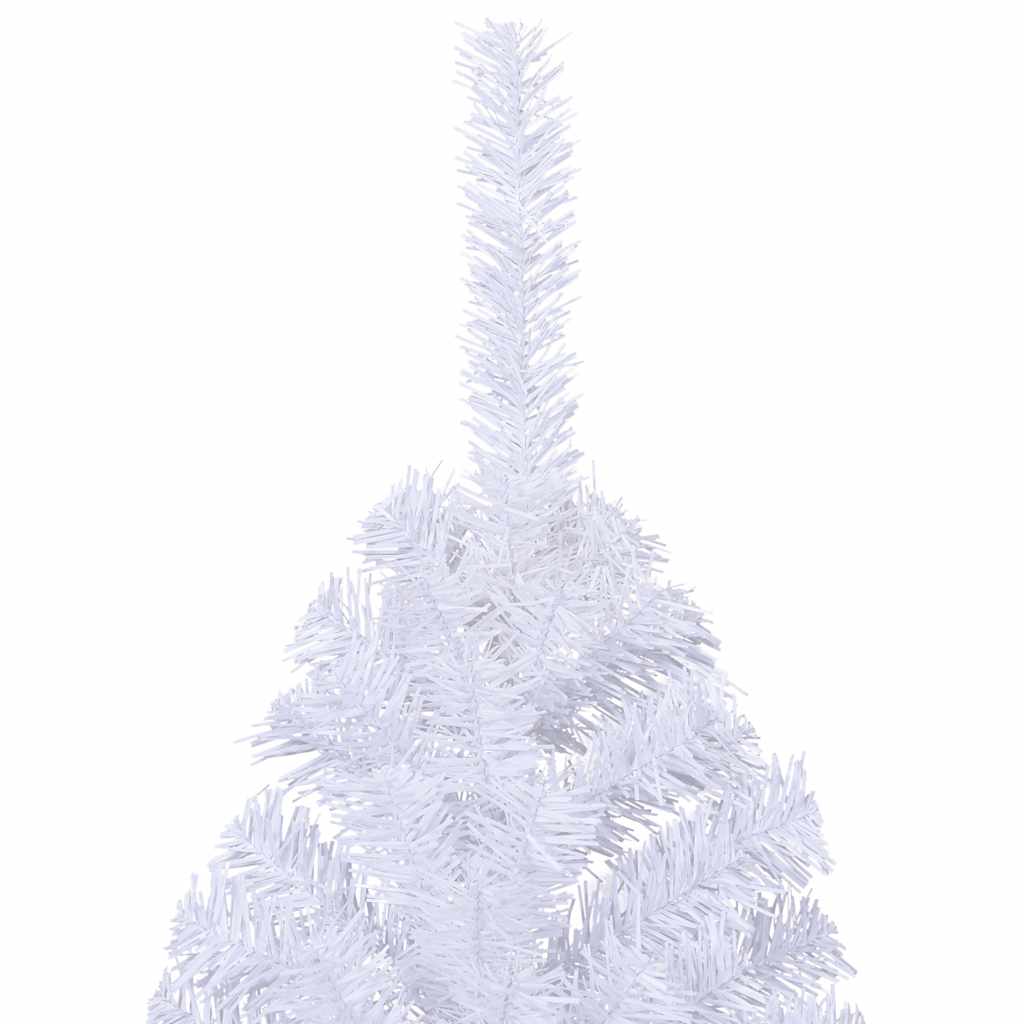 Künstlicher Halb-Weihnachtsbaum mit Ständer Weiß 180 cm PVC