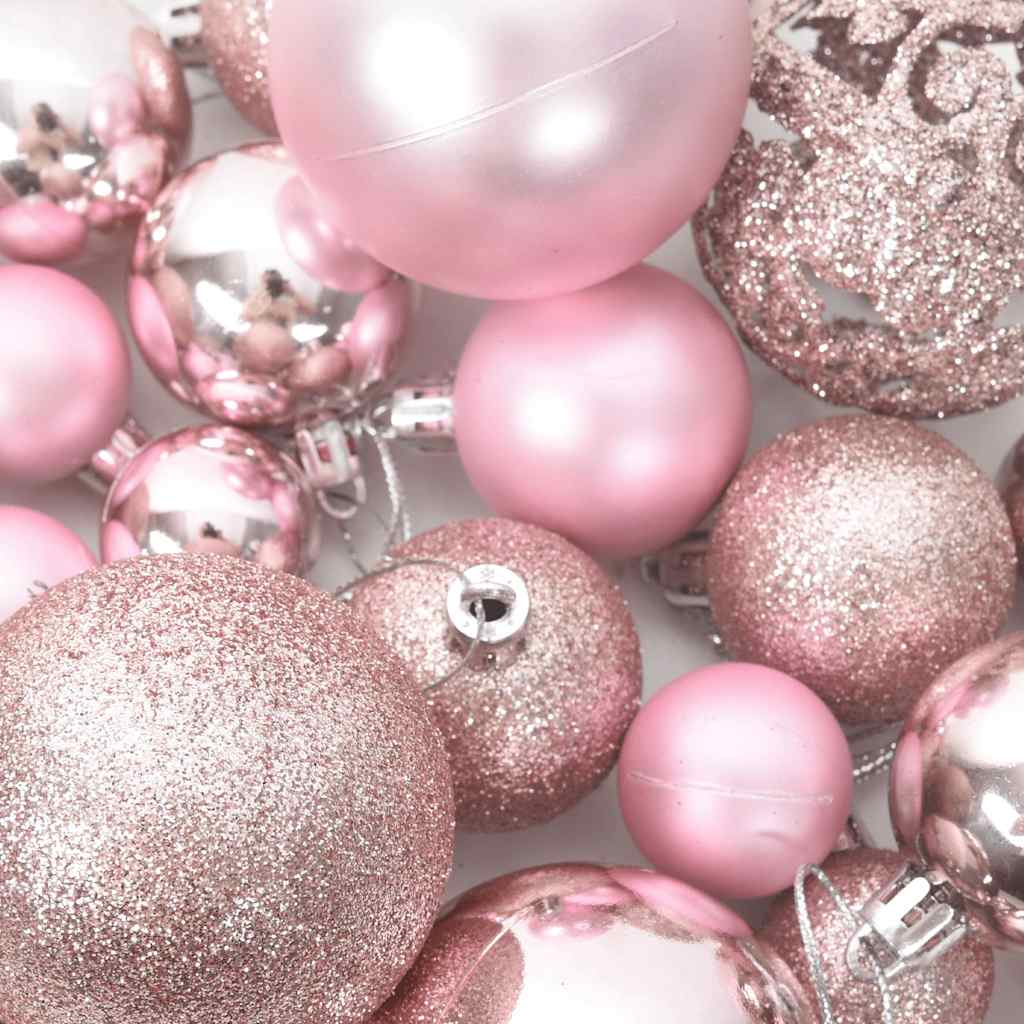 100-tlg. Weihnachtskugel-Set Rosa