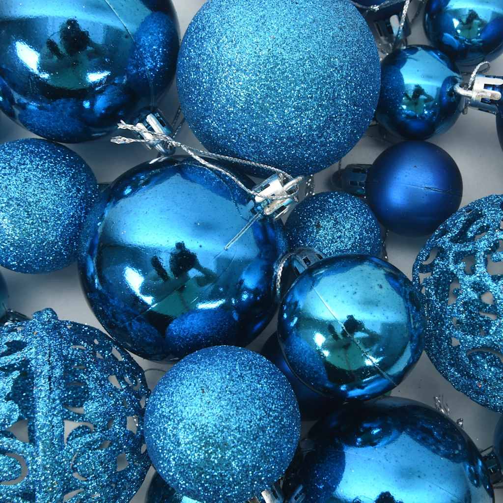 100-tlg. Weihnachtskugel-Set Blau