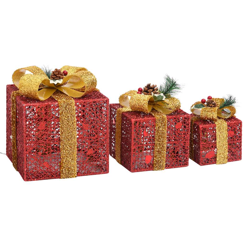 Geschenkboxen Deko-Set 3 Stk. Rot Outdoor Indoor