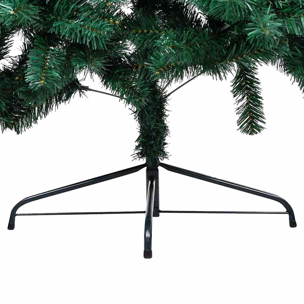 Künstlicher Halb-Weihnachtsbaum Beleuchtung Kugeln Grün 150 cm
