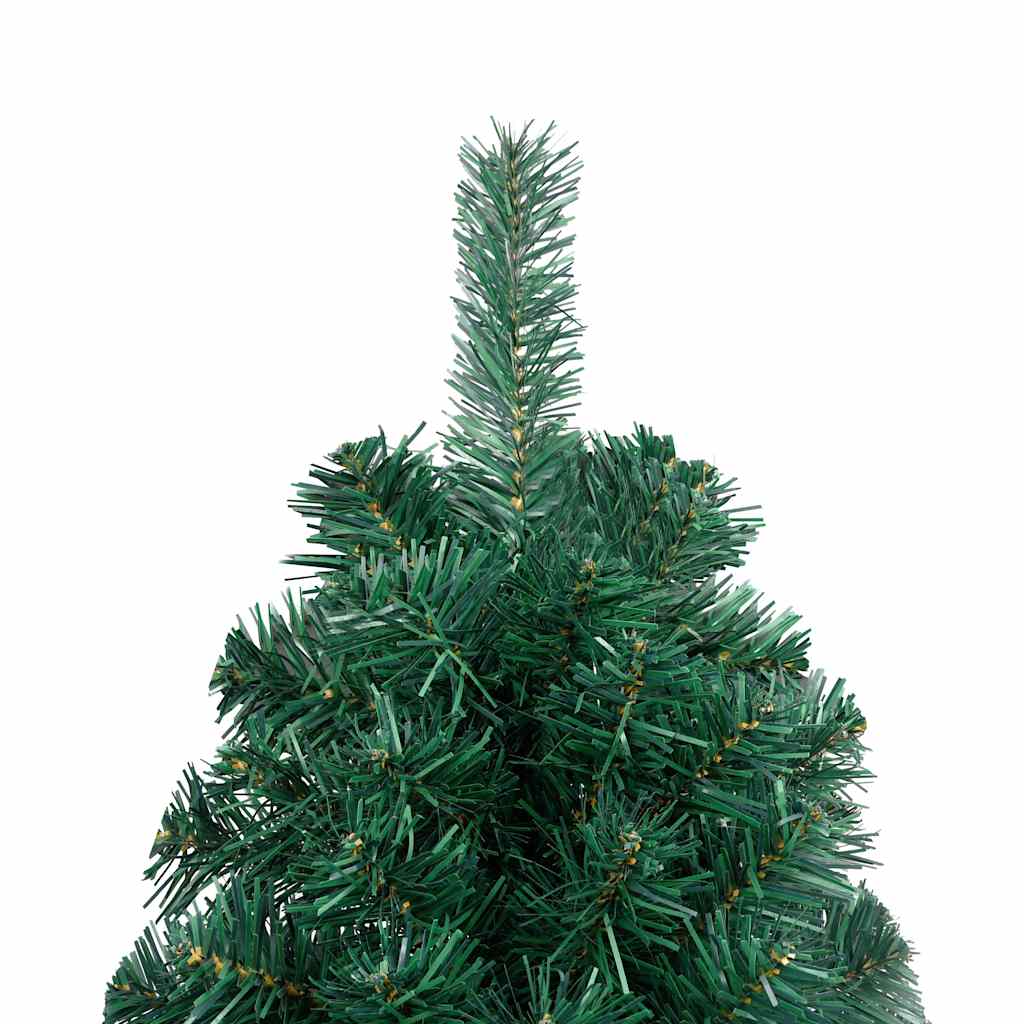 Künstlicher Halb-Weihnachtsbaum Beleuchtung Kugeln Grün 240 cm