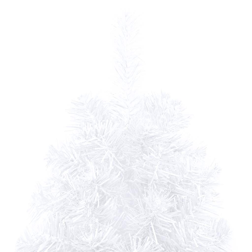 Künstlicher Halb-Weihnachtsbaum Beleuchtung Kugeln Weiß 180 cm