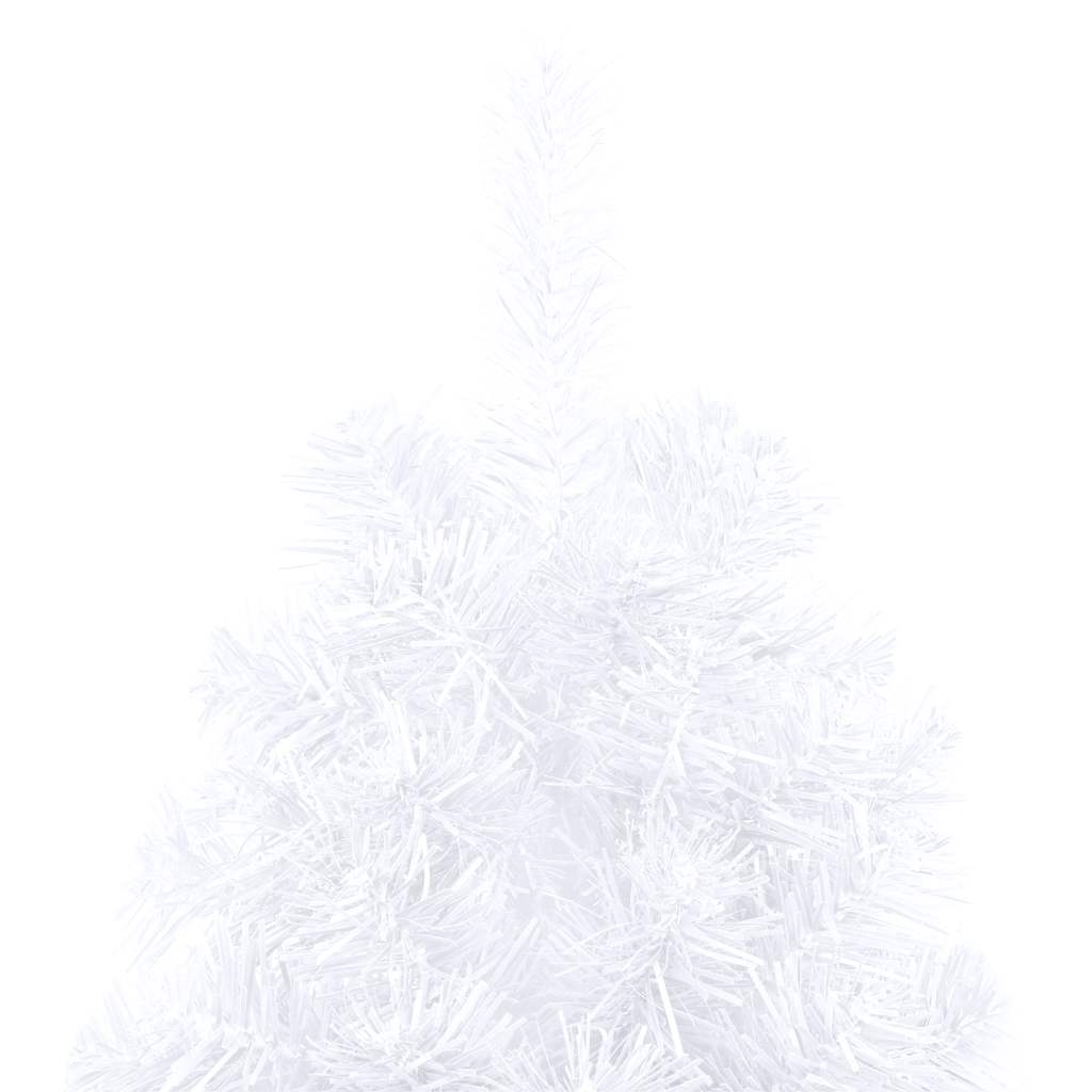 Künstlicher Halb-Weihnachtsbaum Beleuchtung Kugeln Weiß 240 cm