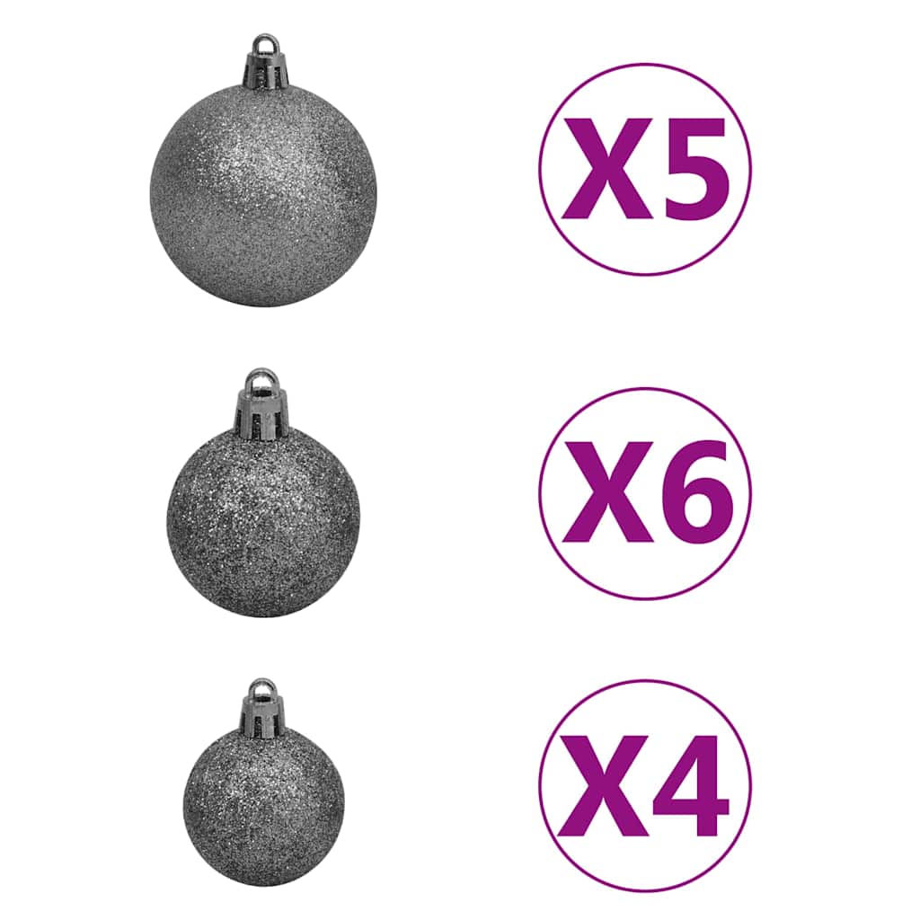 Künstlicher Halb-Weihnachtsbaum Beleuchtung Kugeln Grün 210 cm