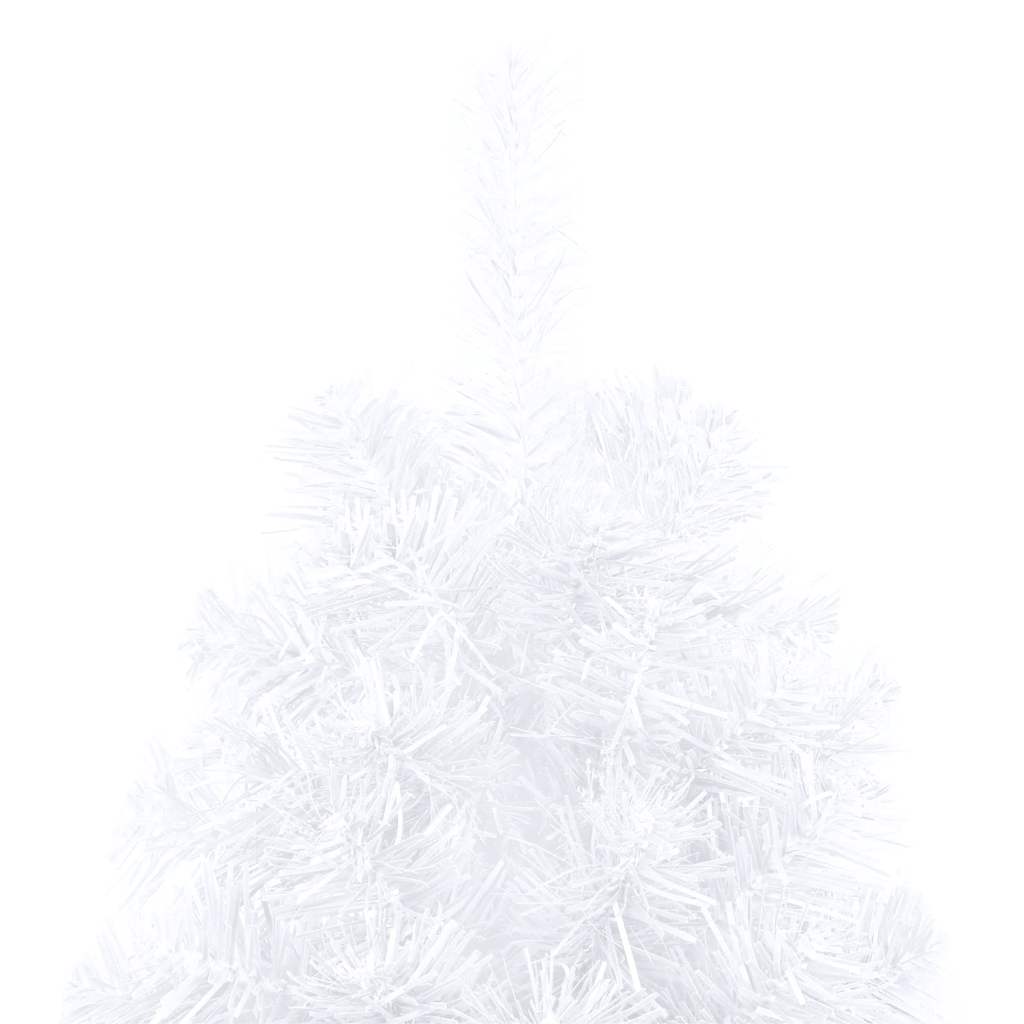 Künstlicher Halb-Weihnachtsbaum Beleuchtung Kugeln Weiß 180 cm