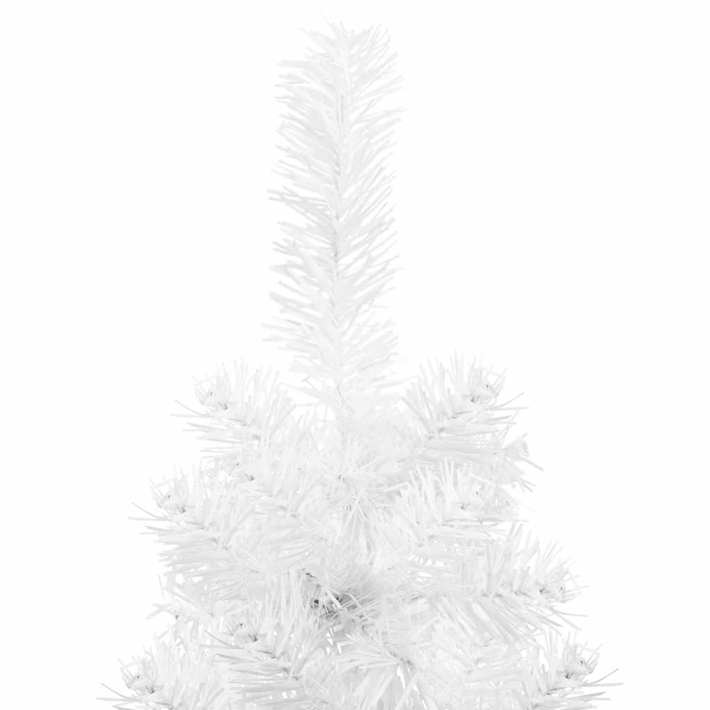 Künstlicher Halb-Weihnachtsbaum mit Ständer Schlank Weiß 210 cm