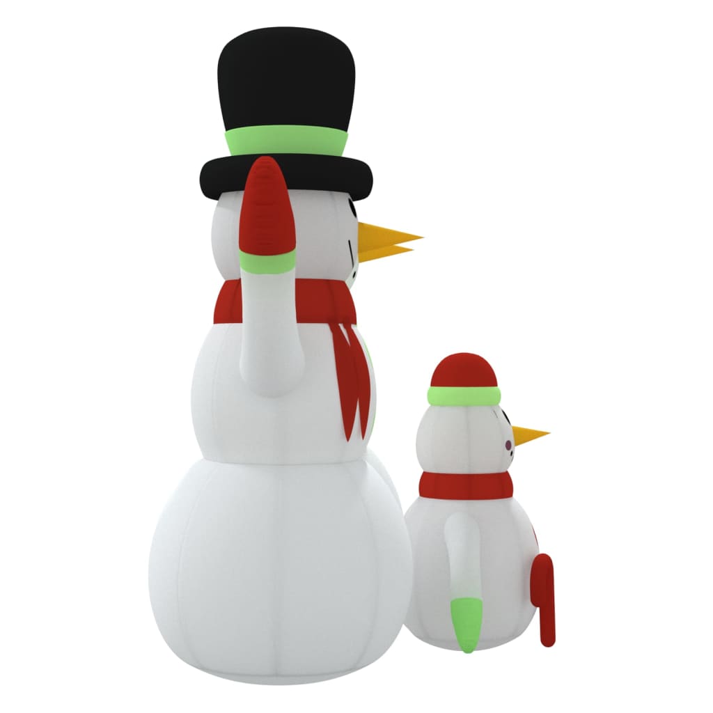 Aufblasbare Schneemann-Familie mit LEDs 360 cm
