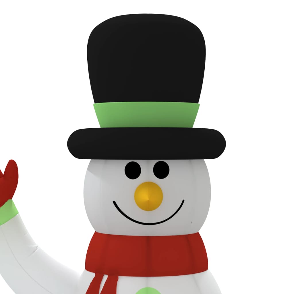 Aufblasbare Schneemann-Familie mit LEDs 360 cm