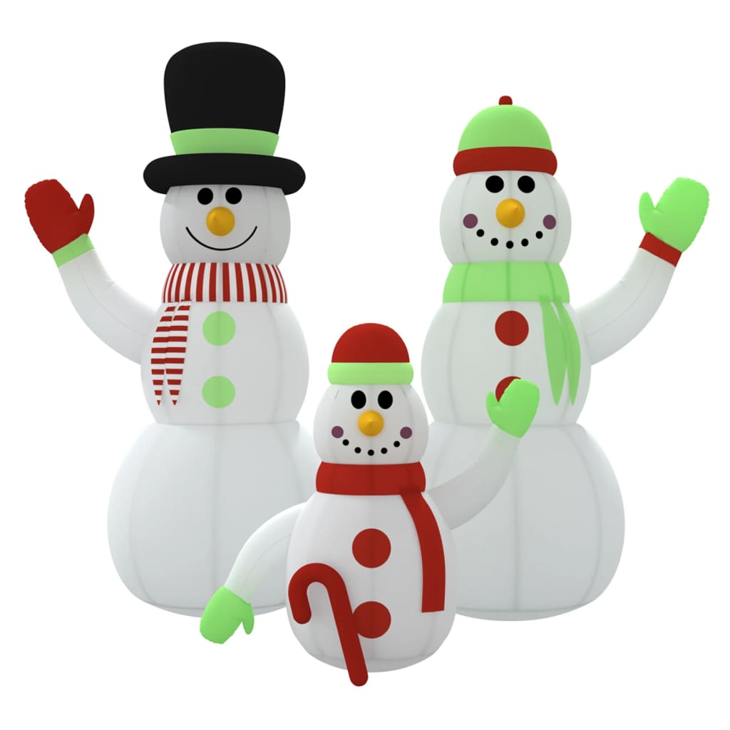 Aufblasbare Schneemann-Familie mit LEDs 500 cm