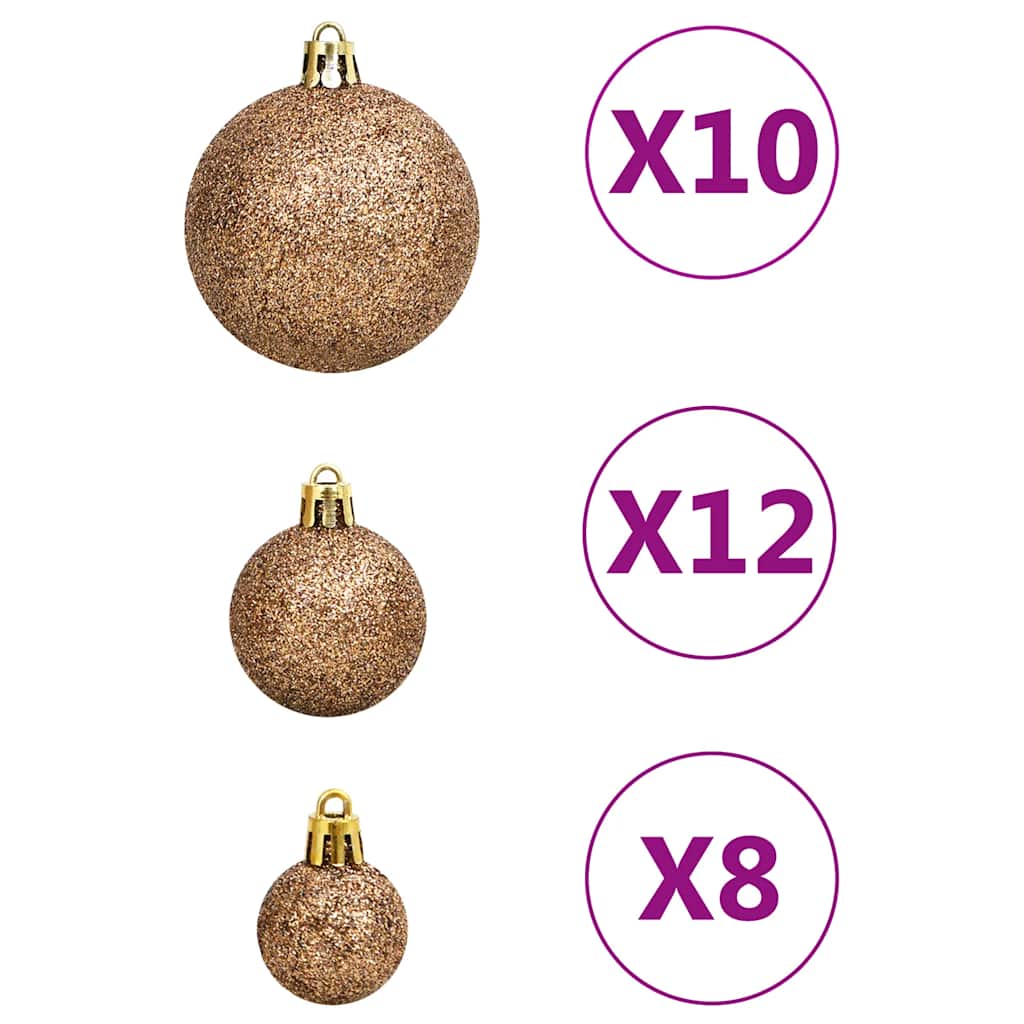 111-tlg. Weihnachtskugel-Set Rosegold Polystyrol