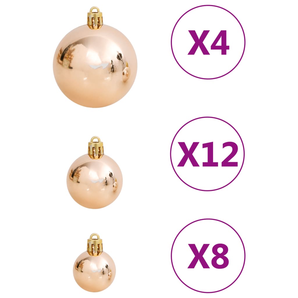 111-tlg. Weihnachtskugel-Set Rosegold Polystyrol