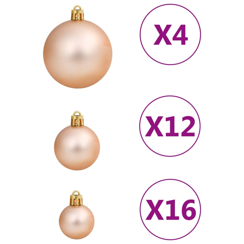 111-tlg. Weihnachtskugel-Set Rosegold Polystyrol