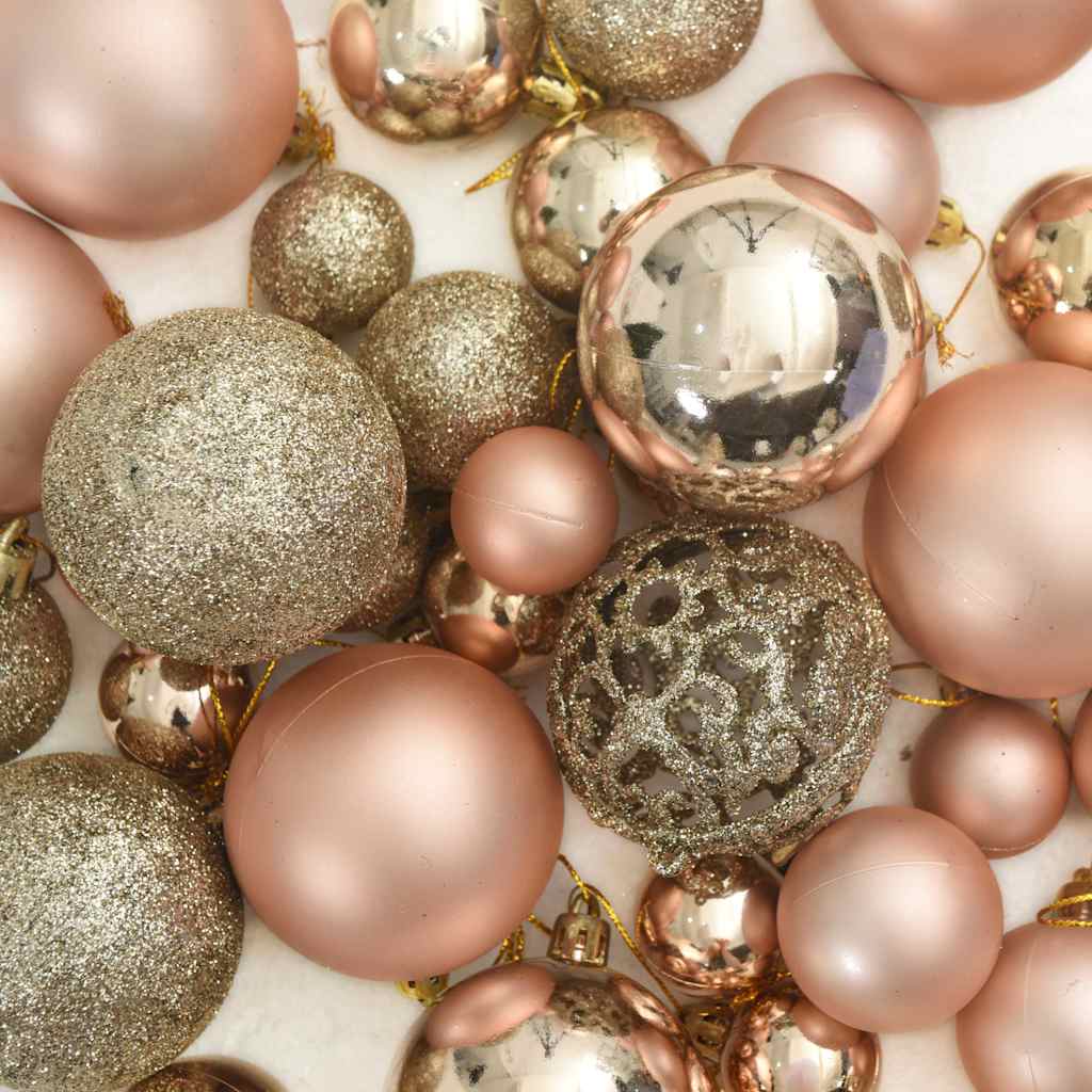 111-tlg. Weihnachtskugel-Set Rosegold Polystyrol