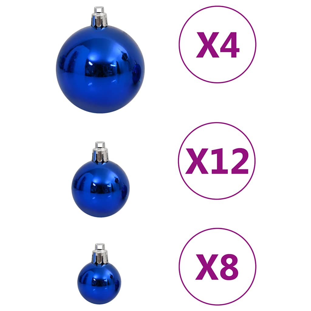 111-tlg. Weihnachtskugel-Set Blau Polystyrol