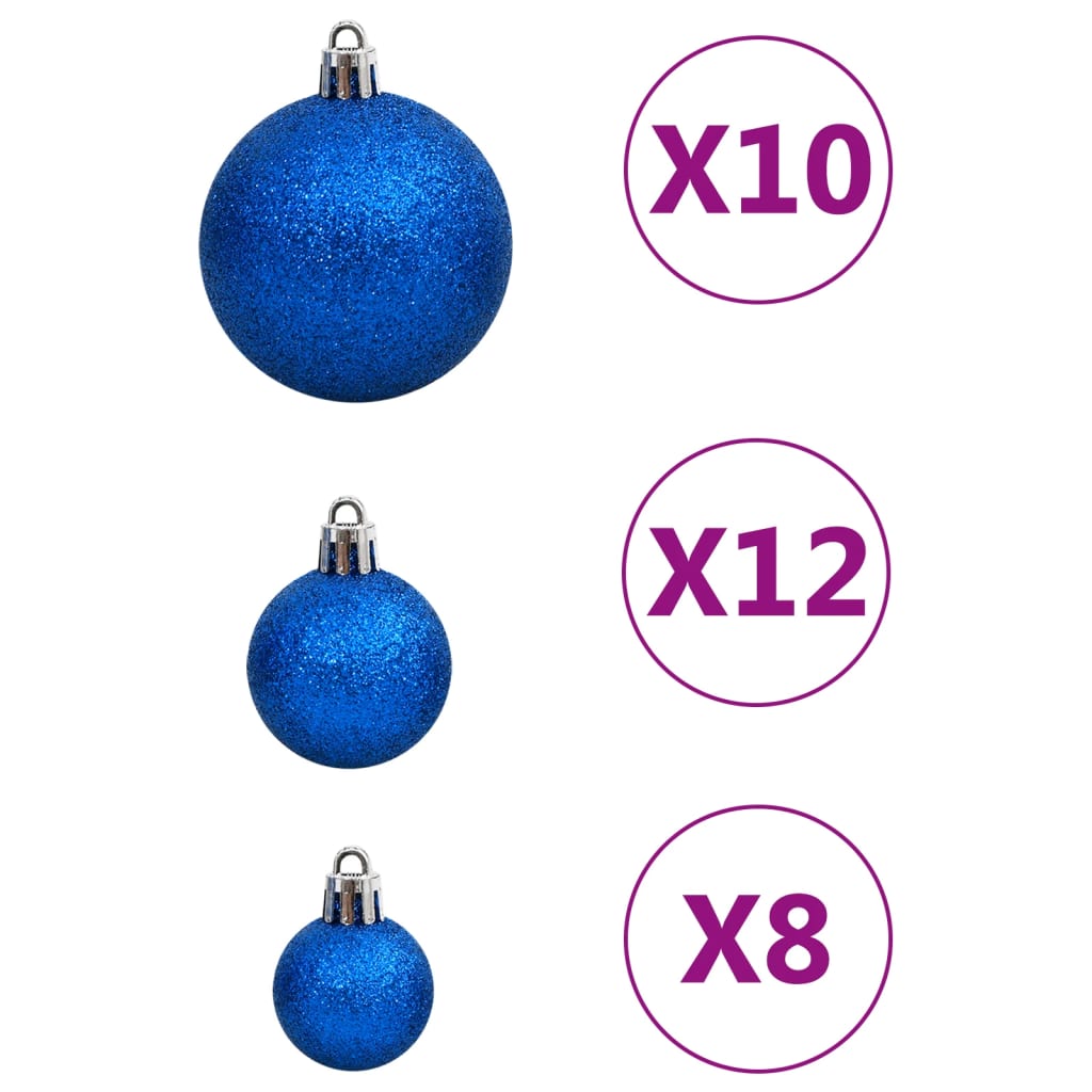 111-tlg. Weihnachtskugel-Set Blau Polystyrol