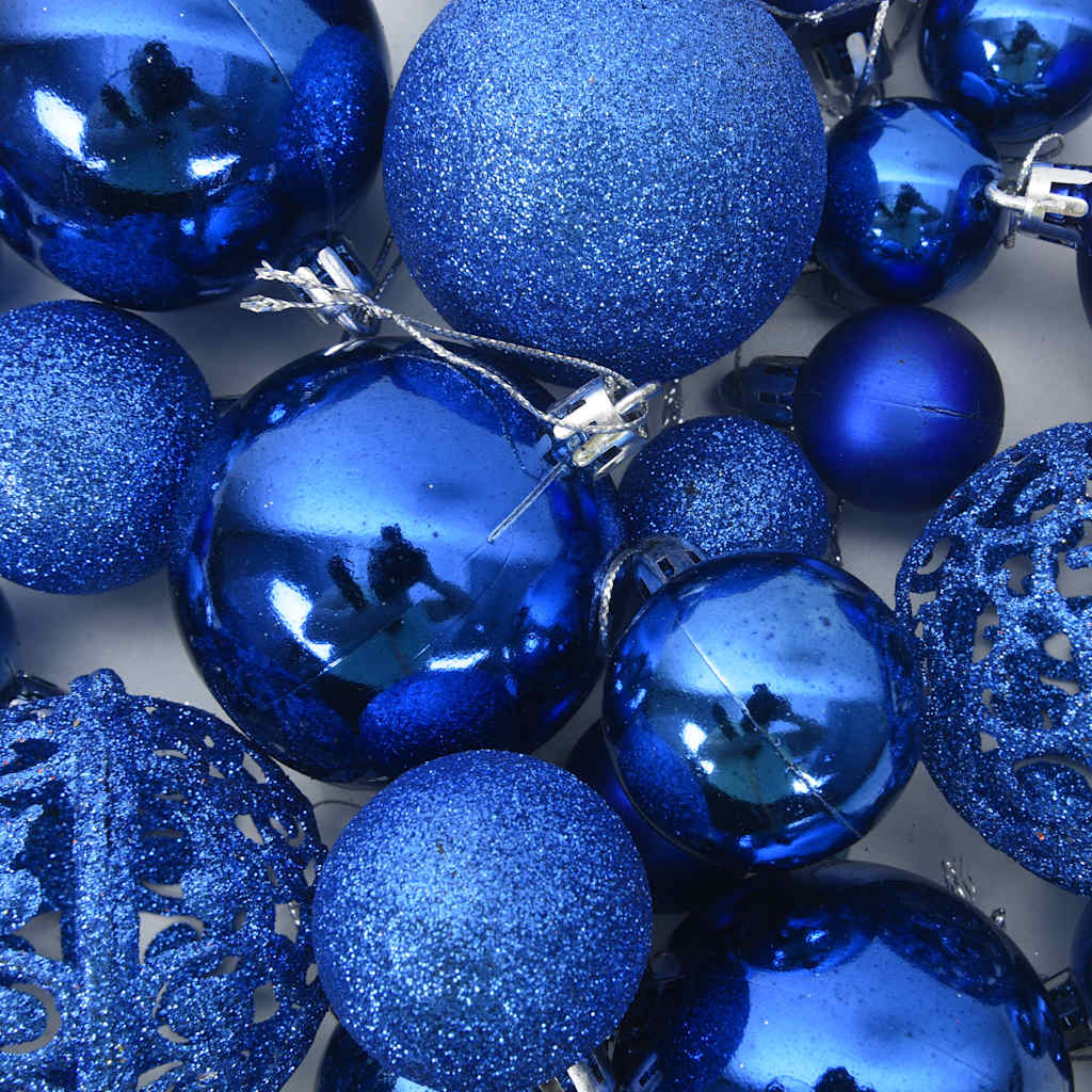 111-tlg. Weihnachtskugel-Set Blau Polystyrol