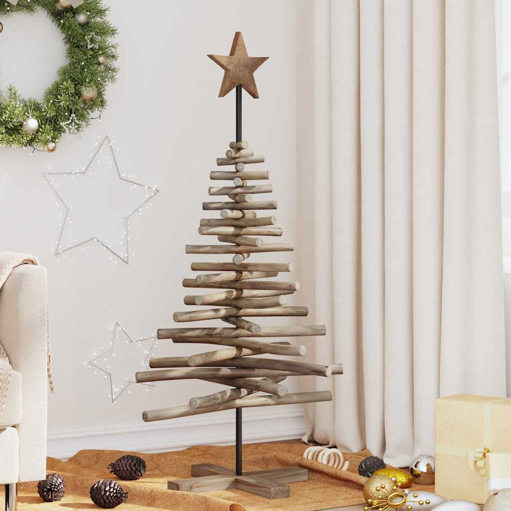 Weihnachtsbaum mit Ständer Braun 120 cm Massivholz Teak