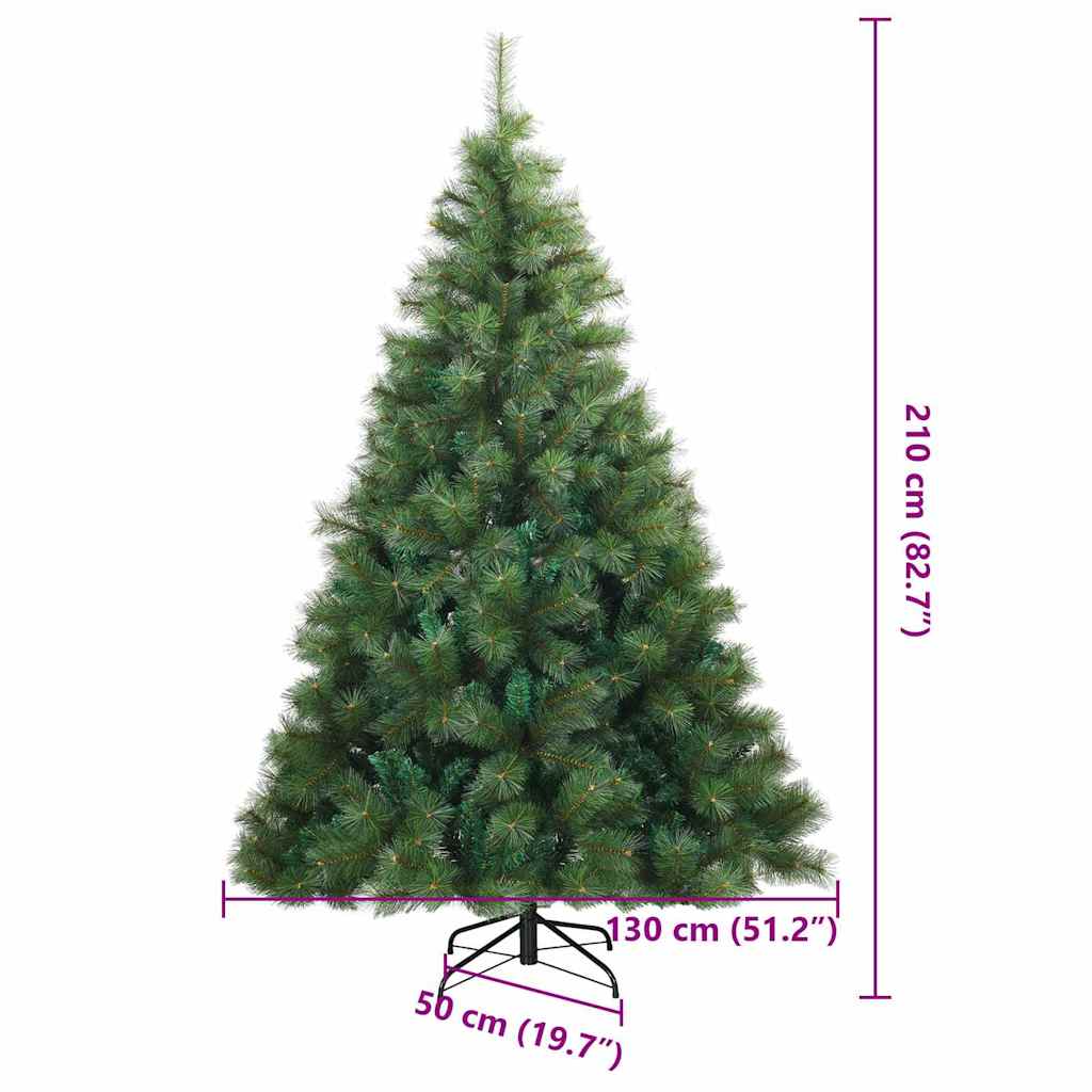 Künstlicher klappbarer Weihnachtsbaum Grün 210 cm PVC, Stahl