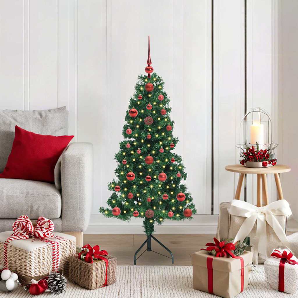 Eckiger künstlicher Weihnachtsbaum Grün 120 cm PVC und Metall