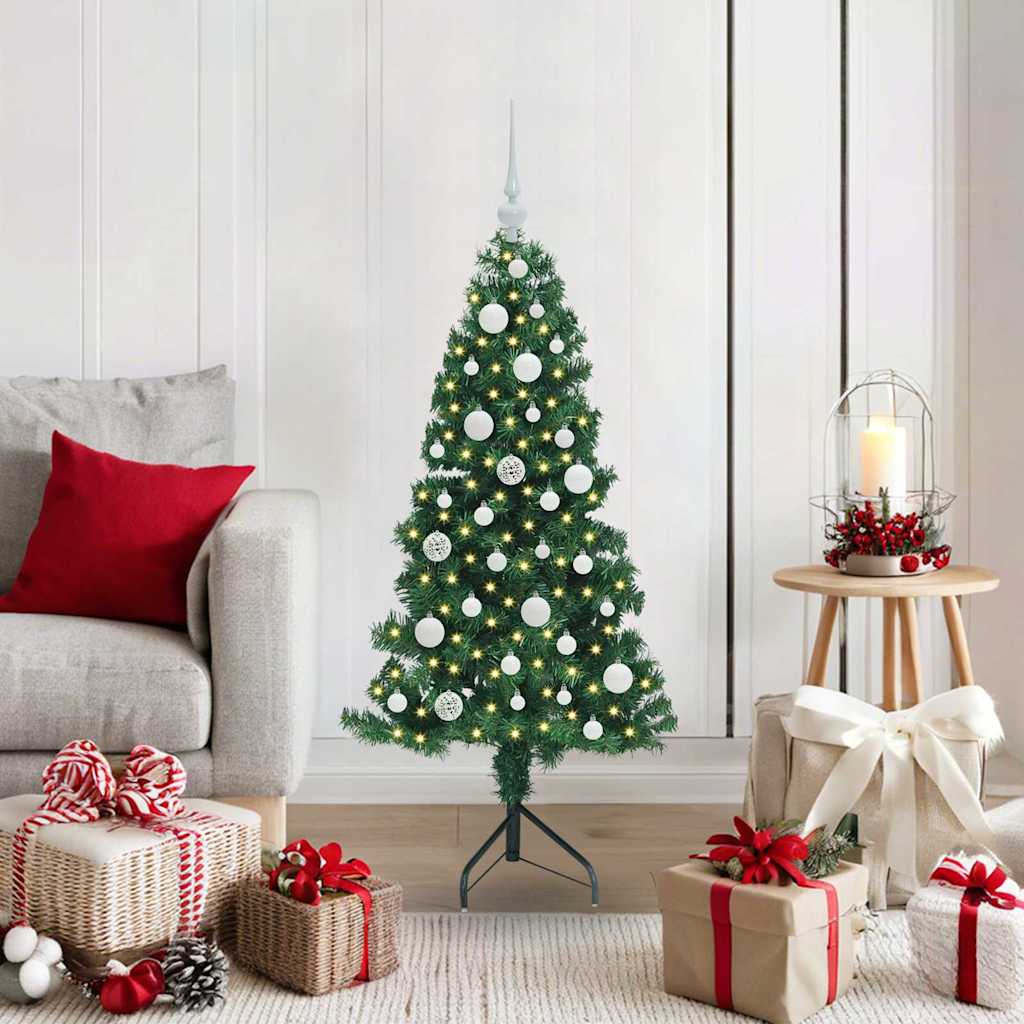 Eckiger künstlicher Weihnachtsbaum Grün 120 cm PVC und Metall