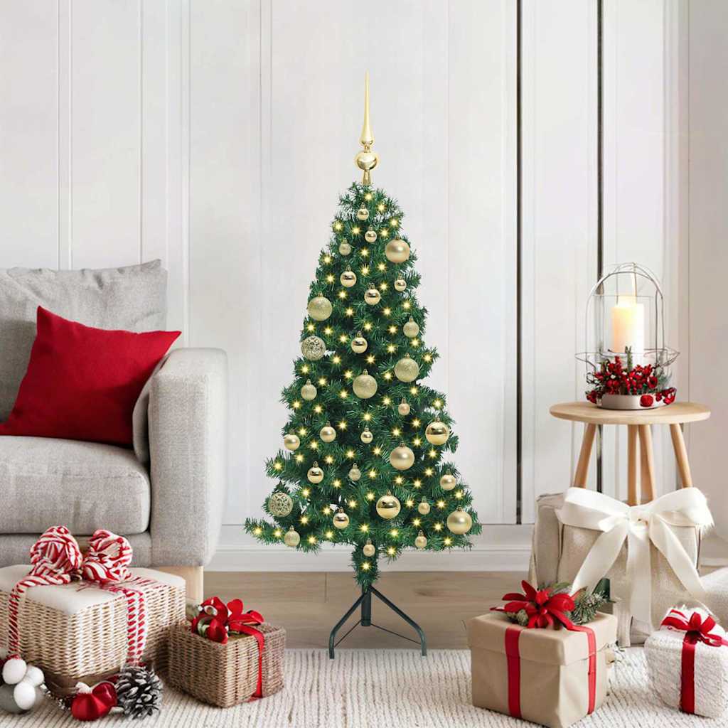 Eckiger künstlicher Weihnachtsbaum Grün 120 cm PVC und Metall