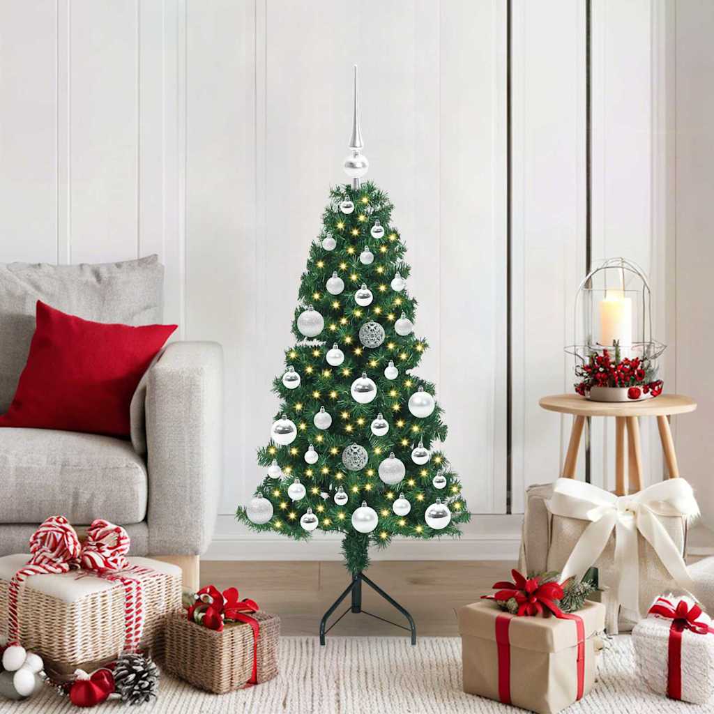 Eckiger künstlicher Weihnachtsbaum Grün 120 cm PVC und Metall