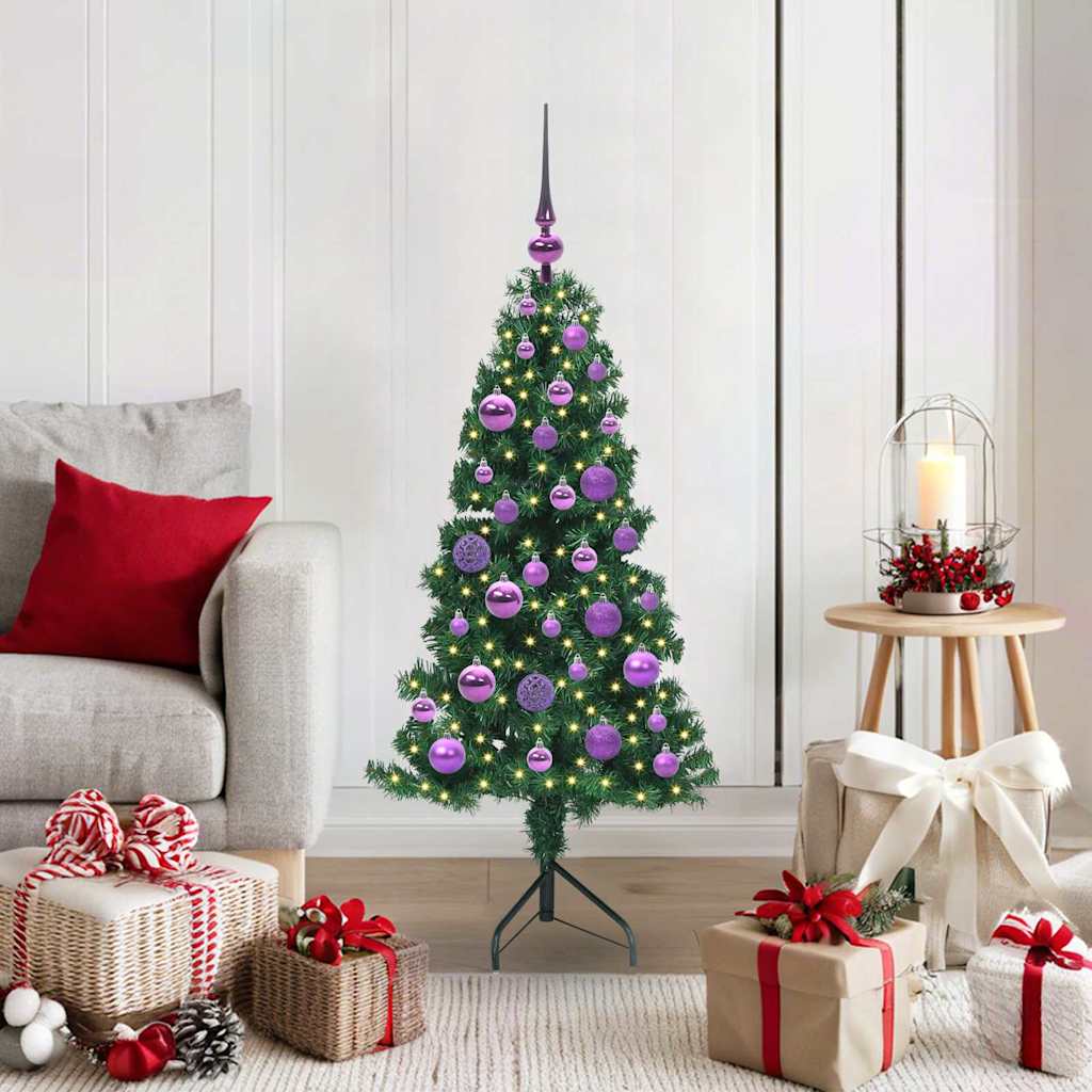 Eckiger künstlicher Weihnachtsbaum Grün 120 cm PVC und Metall