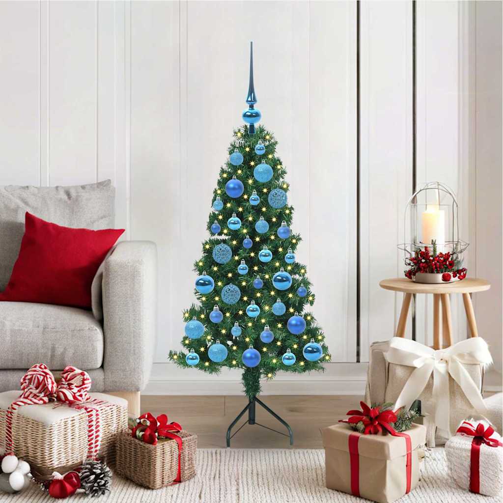 Eckiger künstlicher Weihnachtsbaum Grün 120 cm PVC und Metall