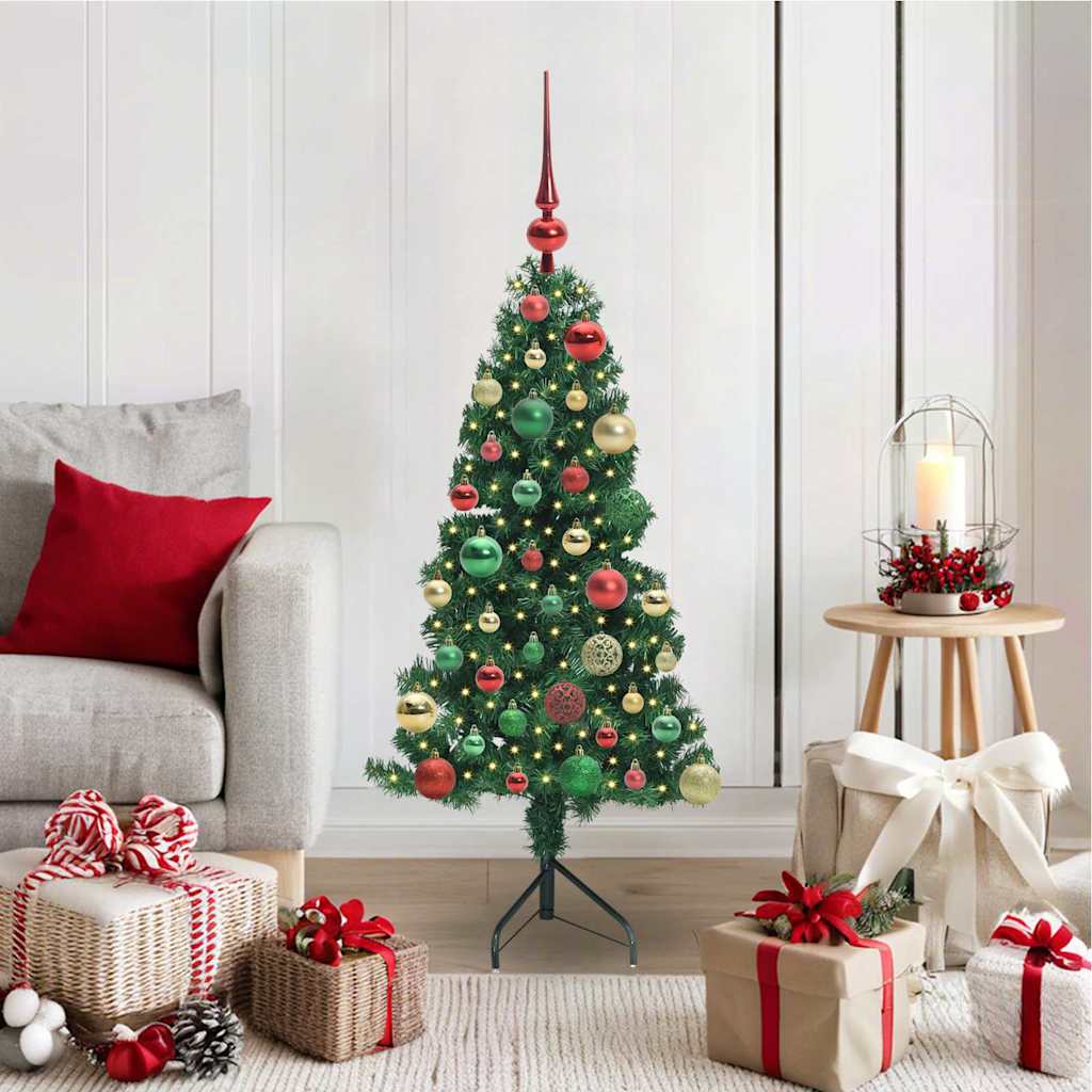 Eckiger künstlicher Weihnachtsbaum Grün 120 cm PVC und Metall