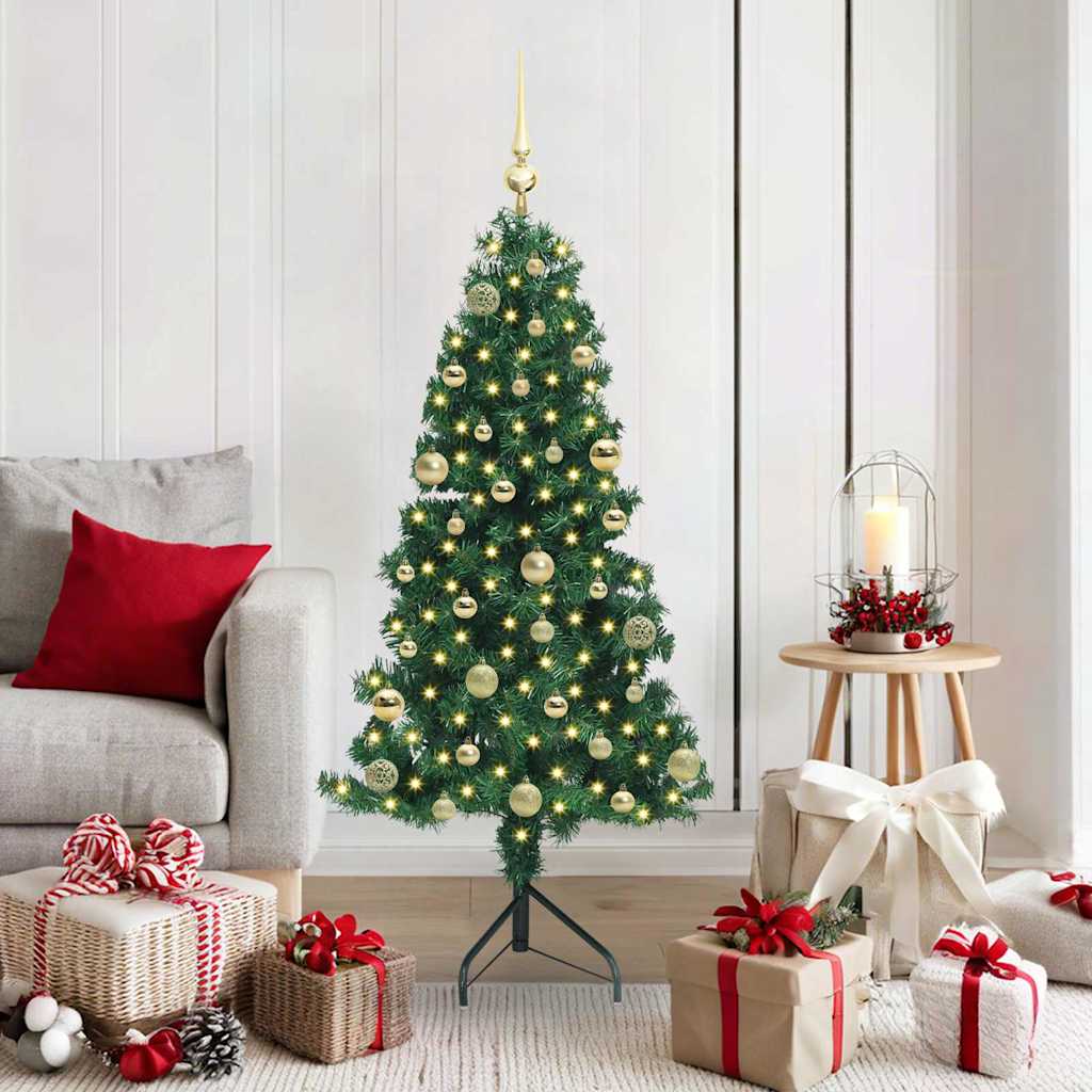 Eckiger künstlicher Weihnachtsbaum Grün 150 cm PVC und Metall