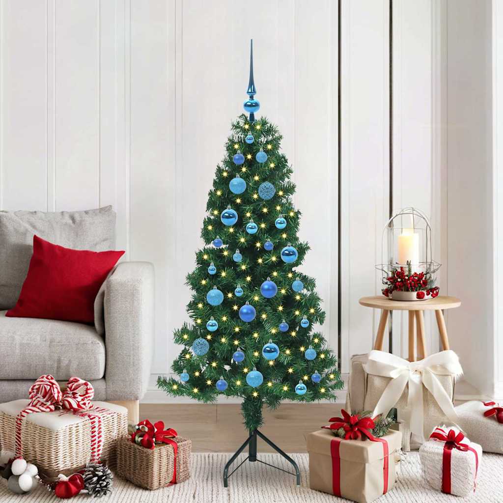 Eckiger künstlicher Weihnachtsbaum Grün 150 cm PVC und Metall