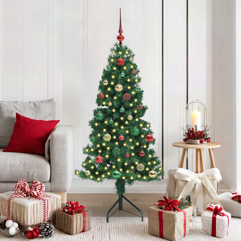Eckiger künstlicher Weihnachtsbaum Grün 150 cm PVC und Metall