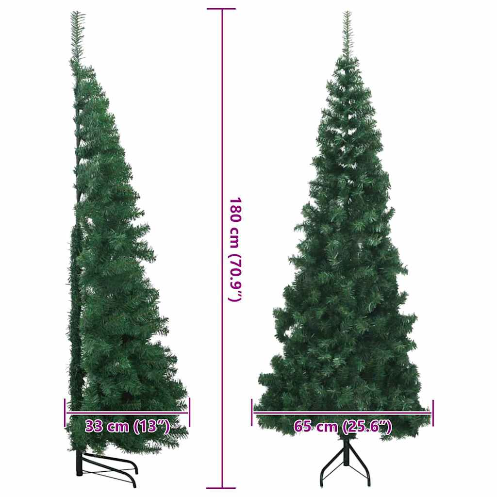 Eckiger künstlicher Weihnachtsbaum Grün 180 cm PVC und Metall