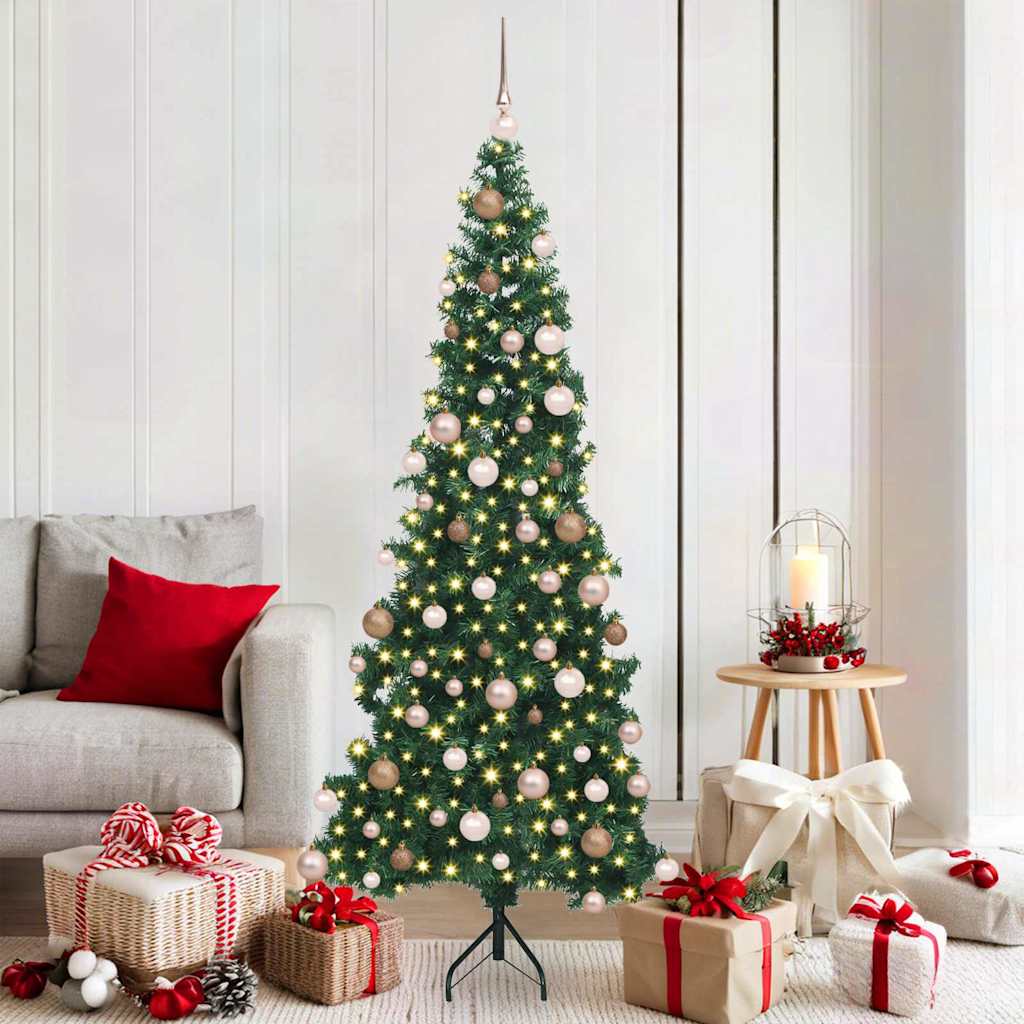 Eckiger künstlicher Weihnachtsbaum Grün 180 cm PVC und Metall