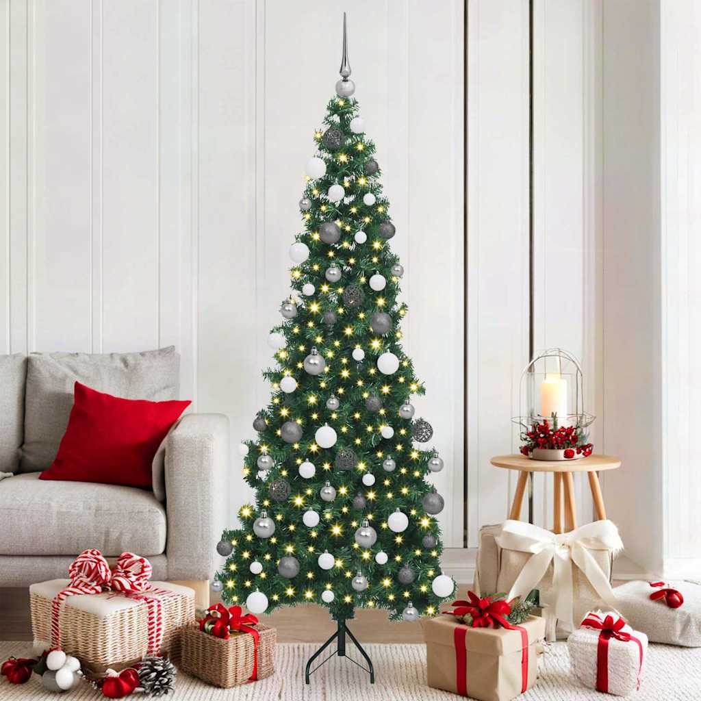 Eckiger künstlicher Weihnachtsbaum Grün 180 cm PVC und Metall
