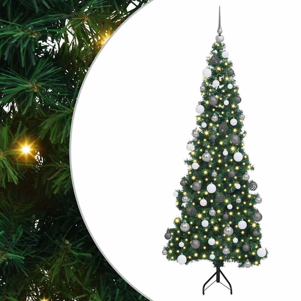 Eckiger künstlicher Weihnachtsbaum Grün 180 cm PVC und Metall