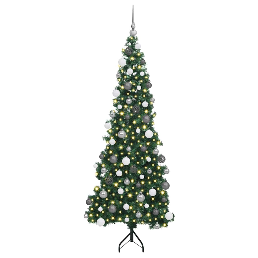 Eckiger künstlicher Weihnachtsbaum Grün 180 cm PVC und Metall