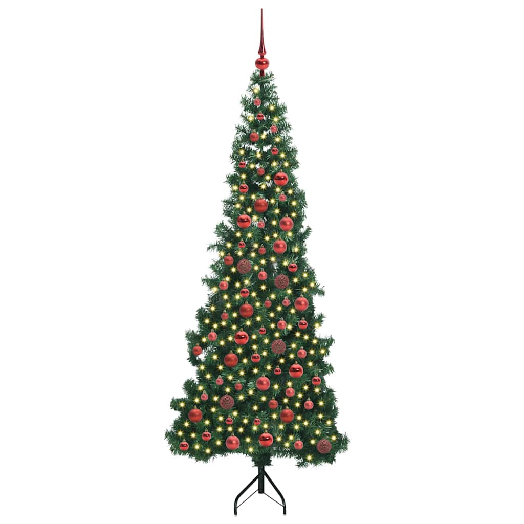 Eckiger künstlicher Weihnachtsbaum Grün 180 cm PVC und Metall