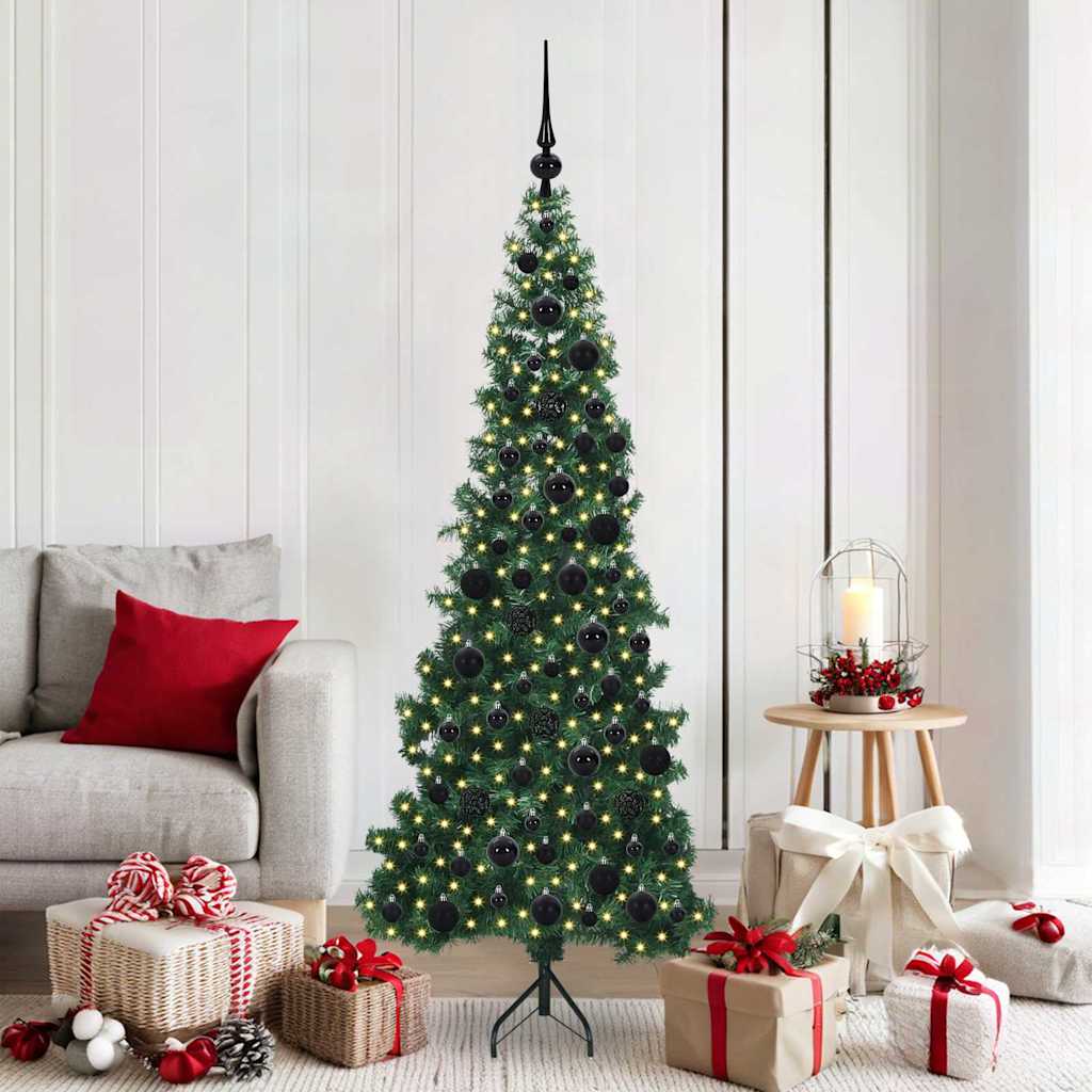 Eckiger künstlicher Weihnachtsbaum Grün 180 cm PVC und Metall