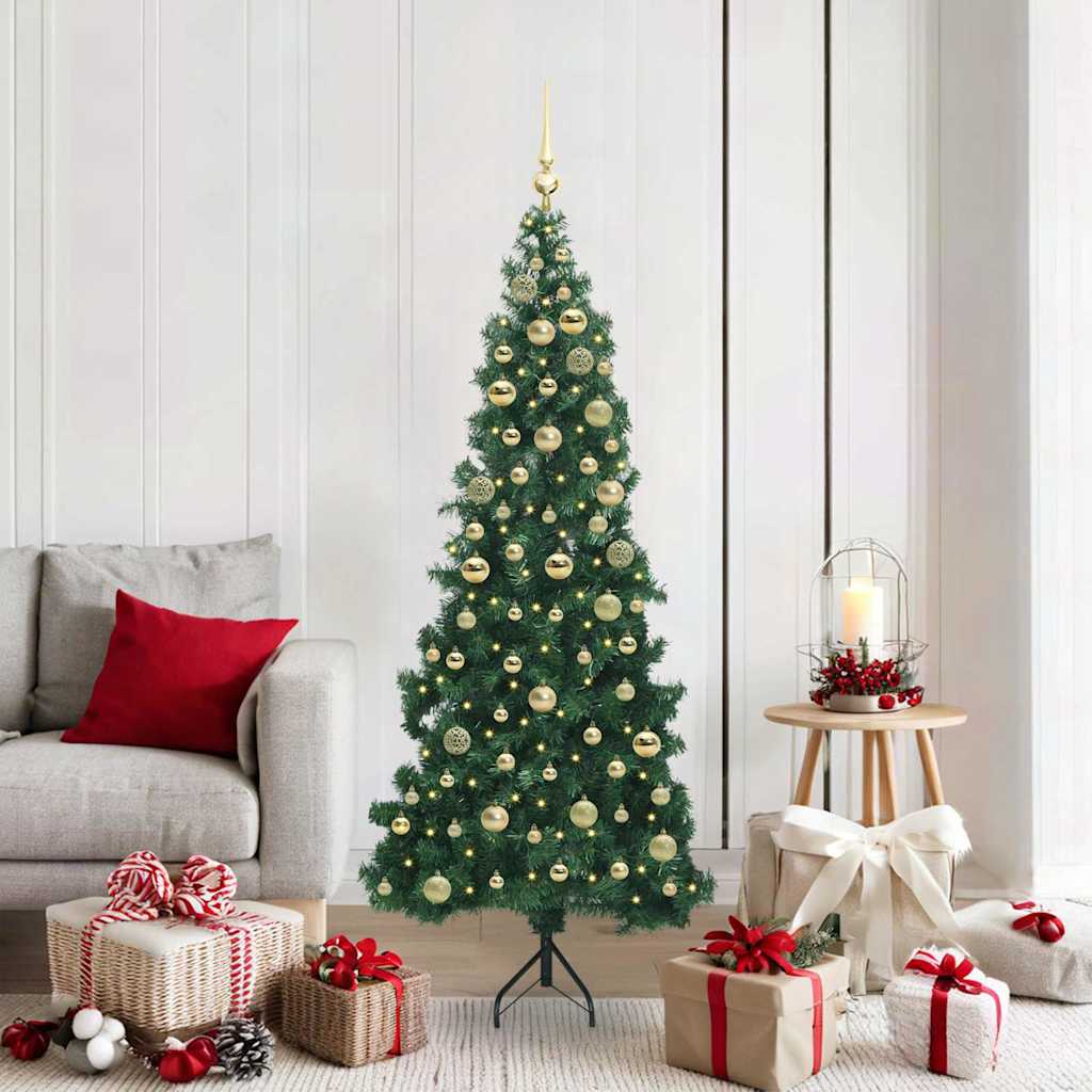 Eckiger künstlicher Weihnachtsbaum Grün 180 cm PVC und Metall