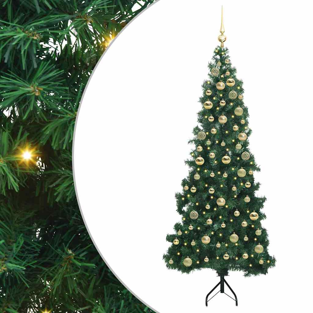 Eckiger künstlicher Weihnachtsbaum Grün 180 cm PVC und Metall