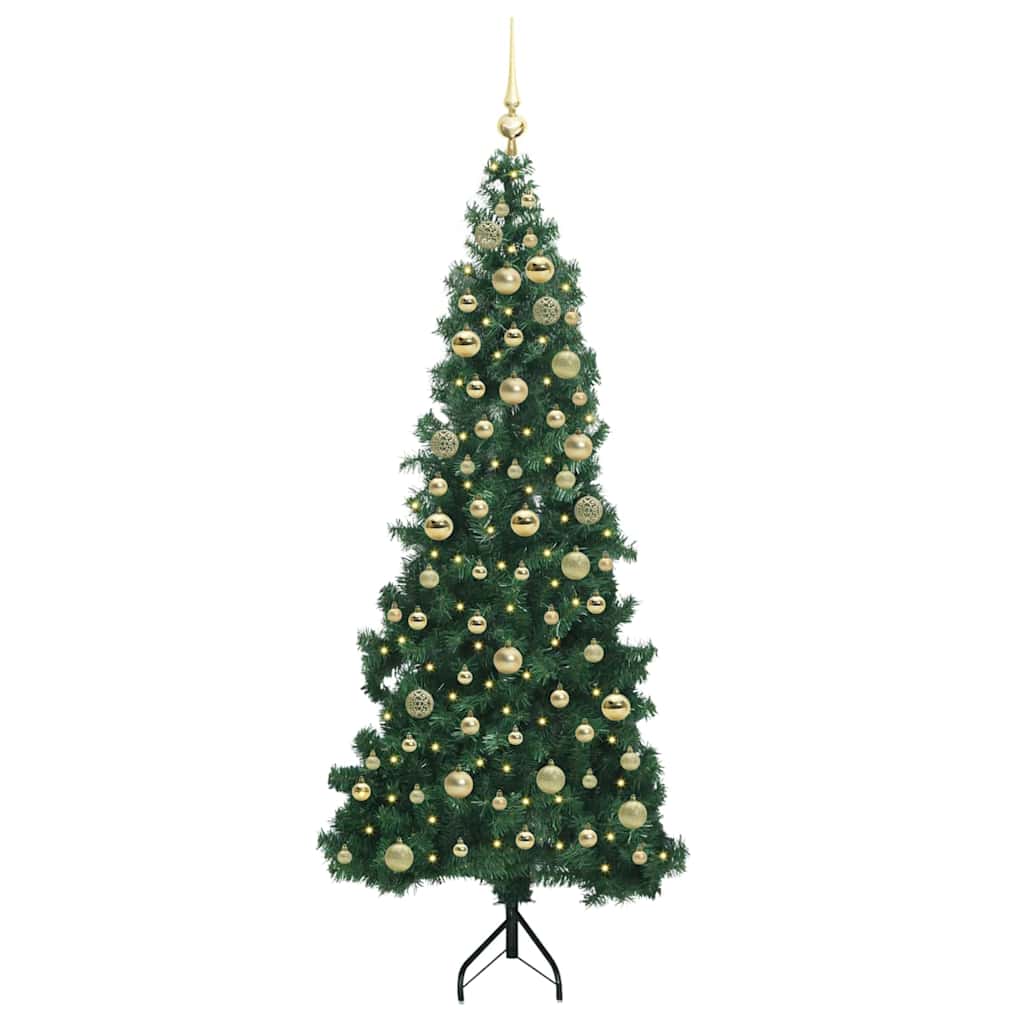 Eckiger künstlicher Weihnachtsbaum Grün 180 cm PVC und Metall
