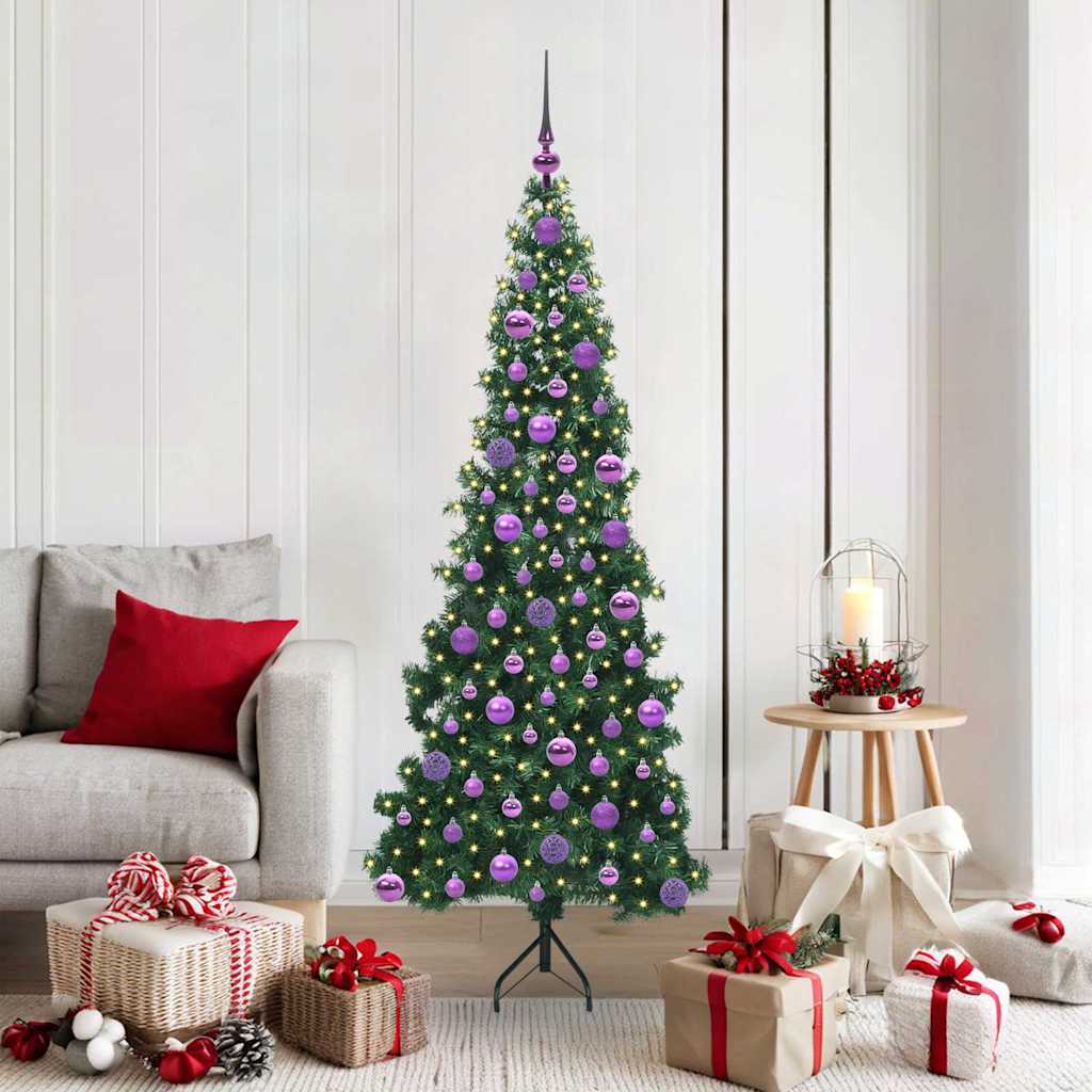Eckiger künstlicher Weihnachtsbaum Grün 180 cm PVC und Metall