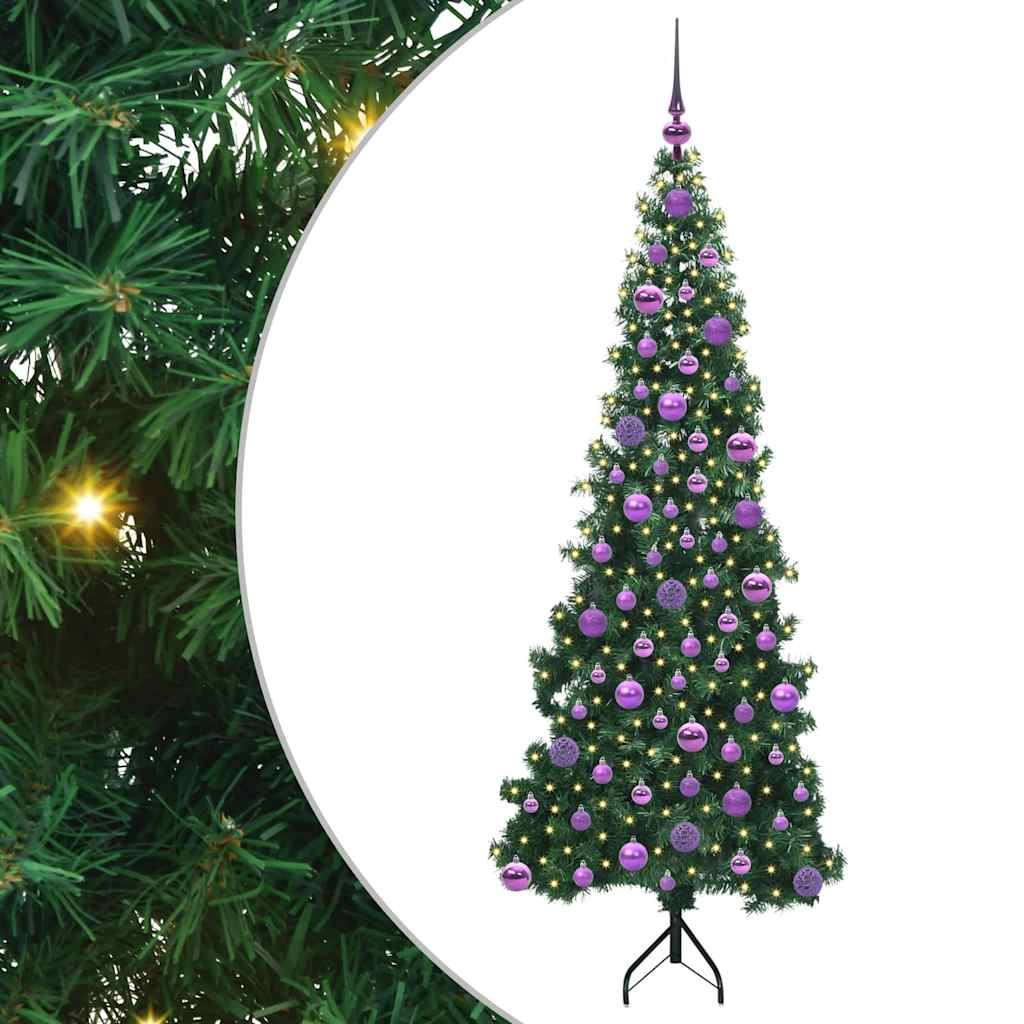 Eckiger künstlicher Weihnachtsbaum Grün 180 cm PVC und Metall