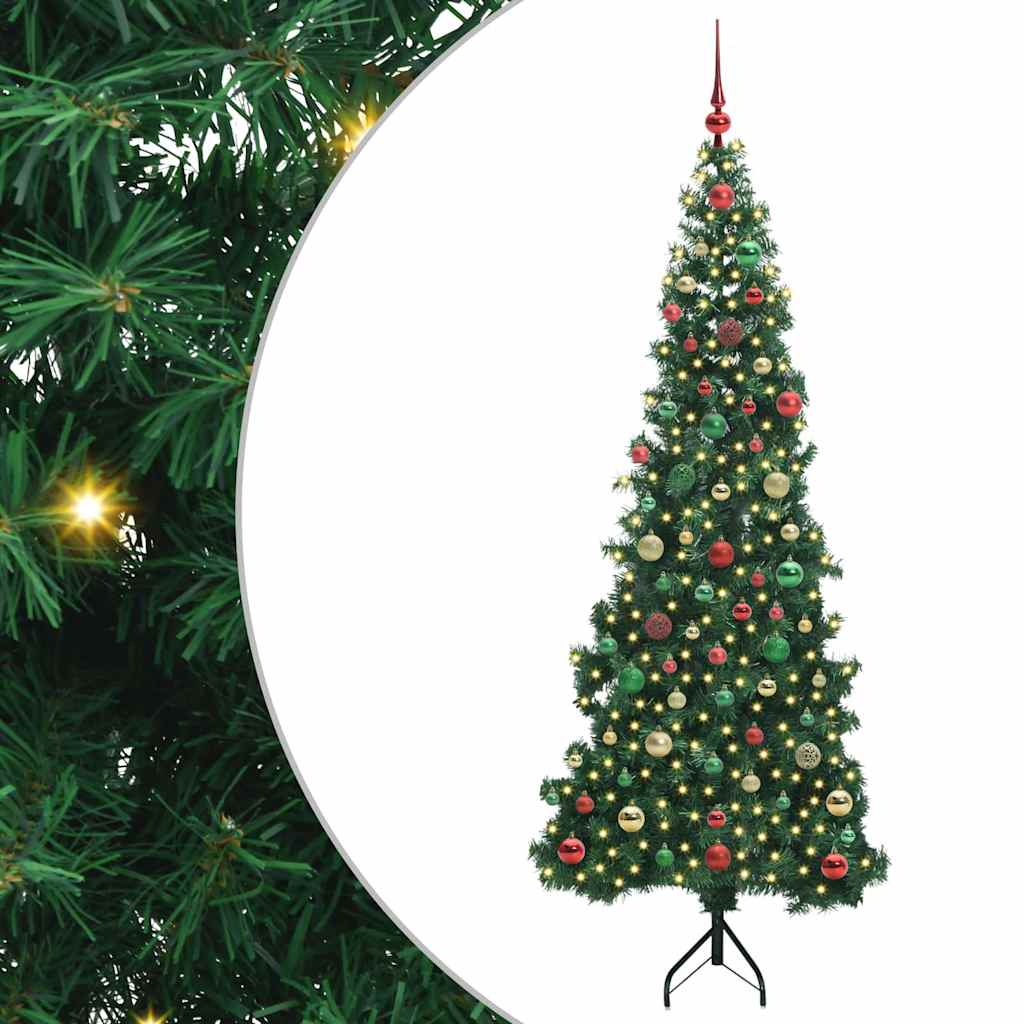 Eckiger künstlicher Weihnachtsbaum Grün 180 cm PVC und Metall