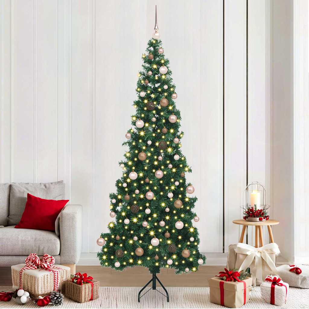 Eckiger künstlicher Weihnachtsbaum Grün 210 cm PVC und Metall